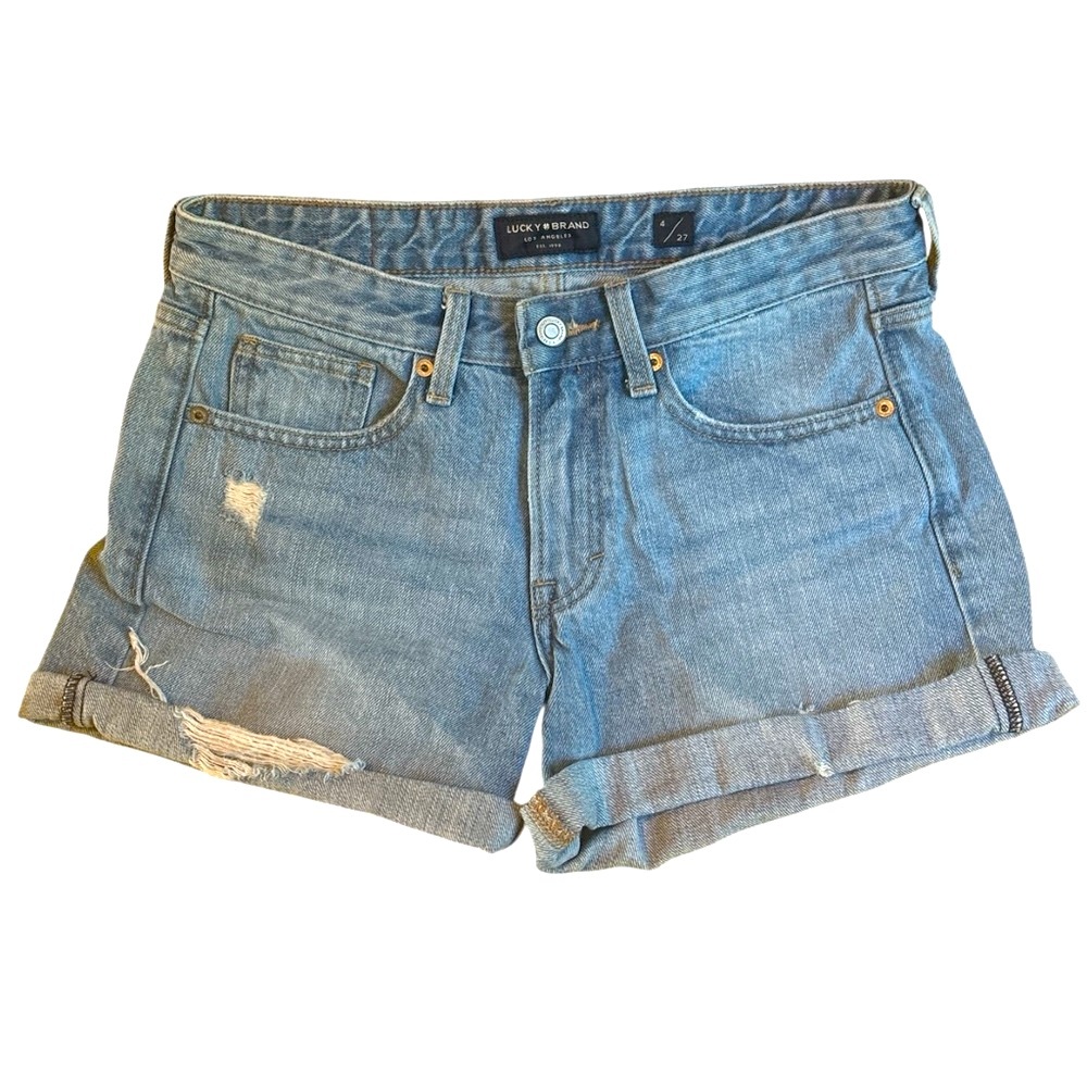 Lucky Brand Blue Jean Shorts Distressed Cut-Off Style